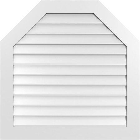 Ekena Millwork Octagonal Top Surface Mount PVC Gable Vent w/ 3-1/2"W x 1"P Standard Frame, 38"W x 38"H GVPOT38X3801SN